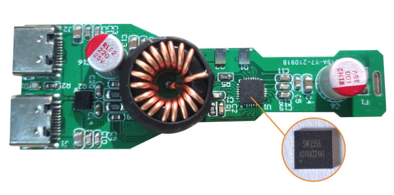 智融双口USB-C车充降压协议芯片SW3556支持140W输出
