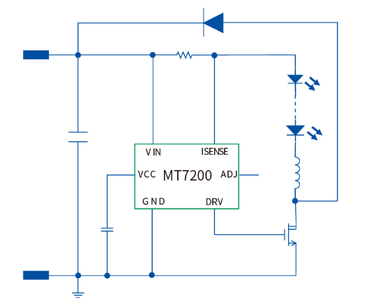 MT7200降压芯片典型电路设计应用图