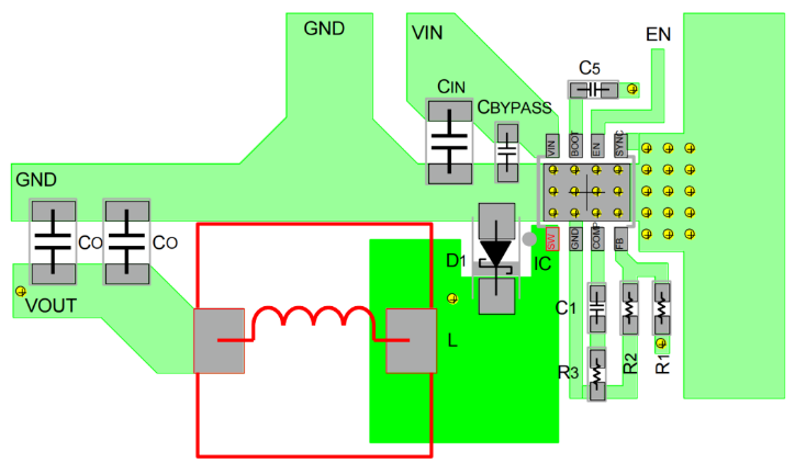 dc到dc降压输出电感的作用PCB电路设计图 dc到dc降压输出电感的作用PCB电路设计图