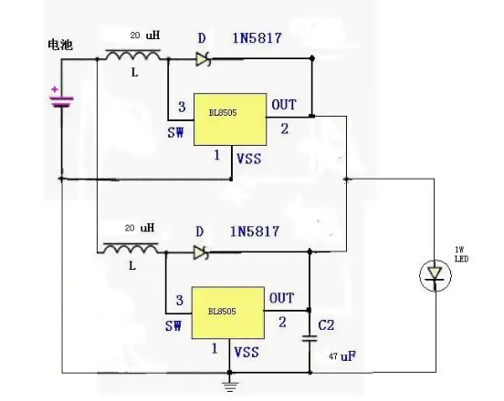 1.5v手电筒电路图