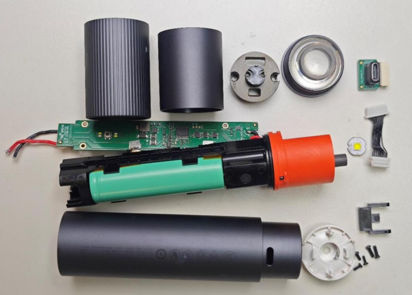 电击强光手电筒拆解组装