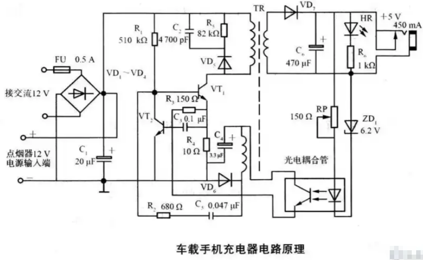 车载充电器电路图原理详解